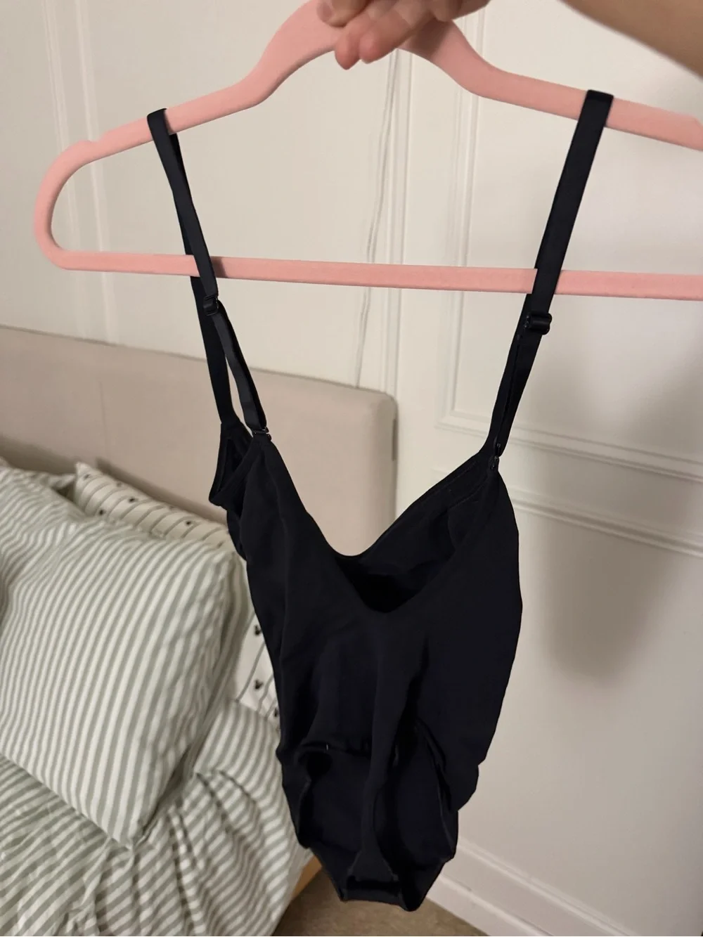 SKIMS Black Adjustable-Strap Bodysuit